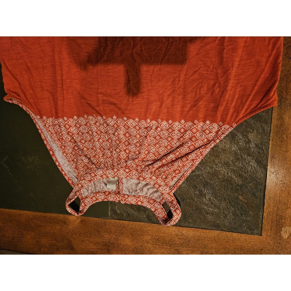 Ann Taylor Loft Women Orange Sleeveless Blouse Sz M Boho - Picture 2 of 8
